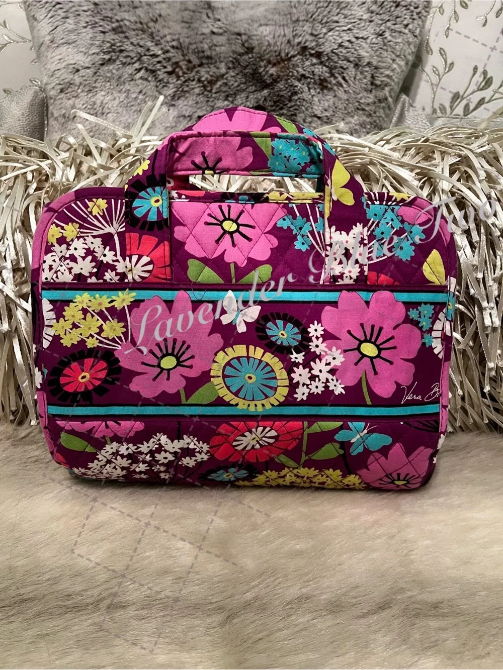VERA BRADLEY Flutterby 2014 Iconic Grand Hanging Organizer Travel Toiletries Cos